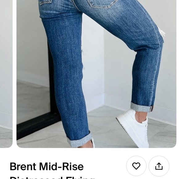 NanaMacs Blue Distressed Ankle Cropped Jeans - Picture 2 of 2